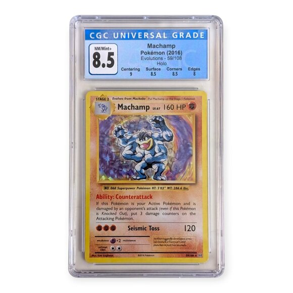 Evolutions Pokemon Graded Card: Machamp 59/108 Holo CGC 8.5 Subgrades
